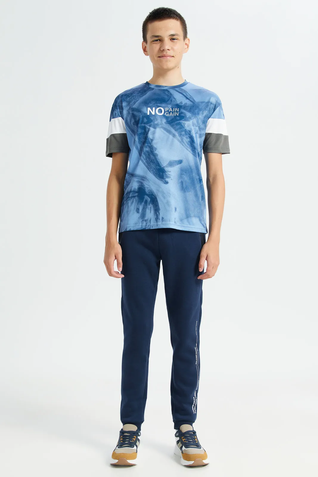 Senior Boys Navy Side Zipper Active Pant sold by Redtag product image thumbnail 2