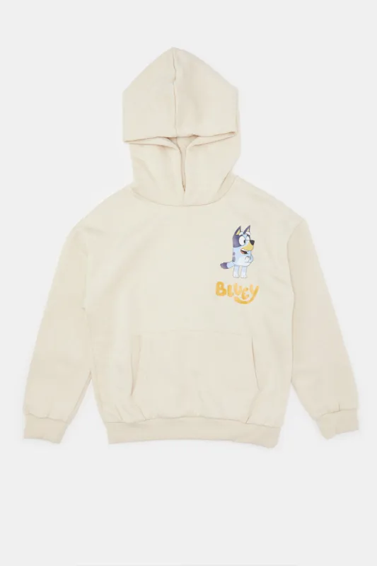 Boys Beige Bluey Hooded Sweatshirt sold by Redtag