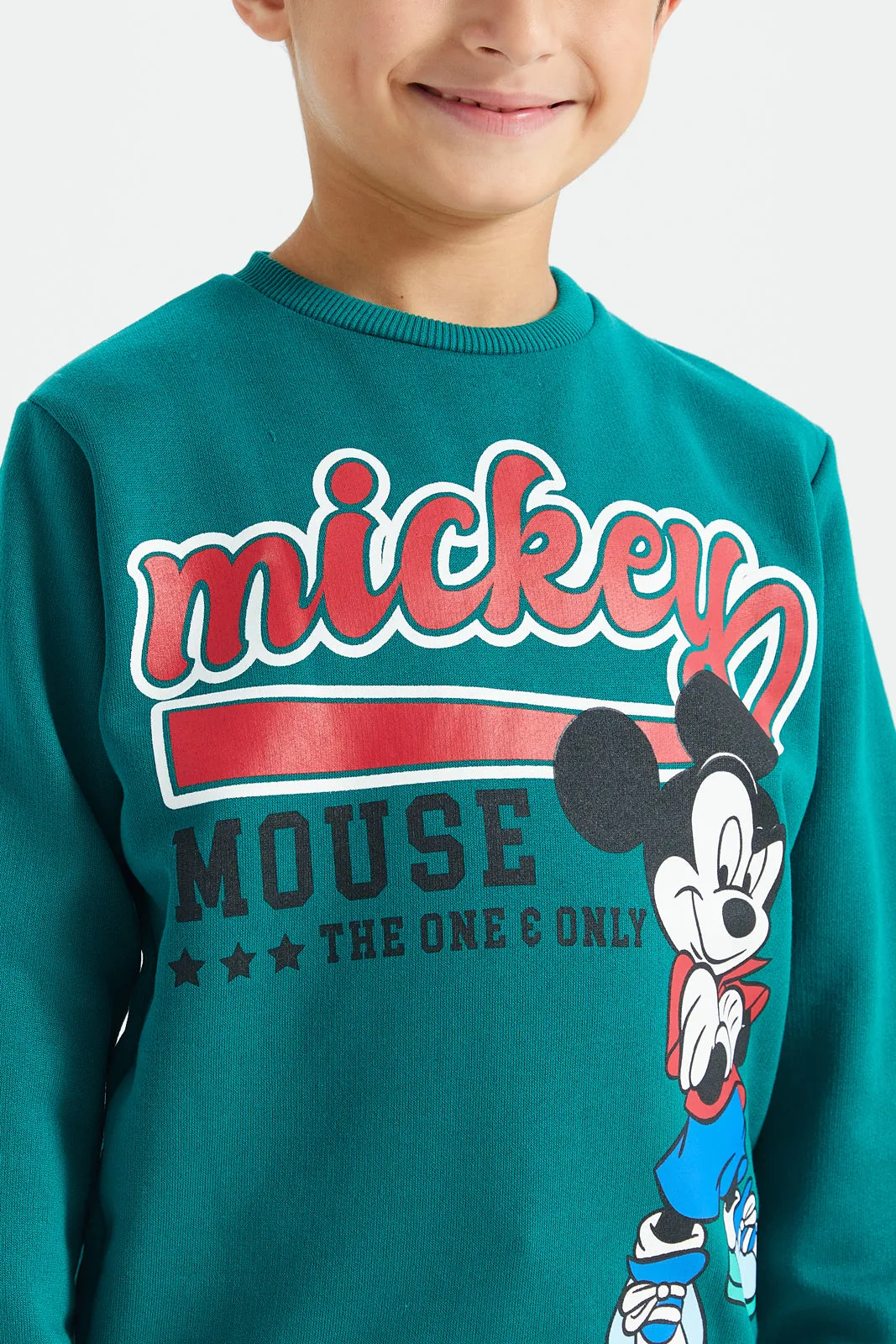 Boys Green Mickey Crew Neck Sweatshirt sold by Redtag product image thumbnail 4