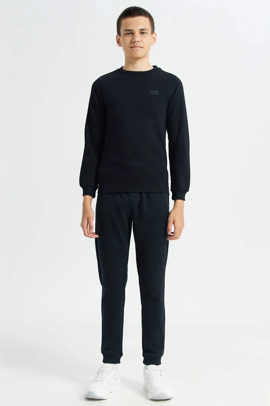 Senior Boys Black Plain Sweatshirt sold by Redtag product image thumbnail 2