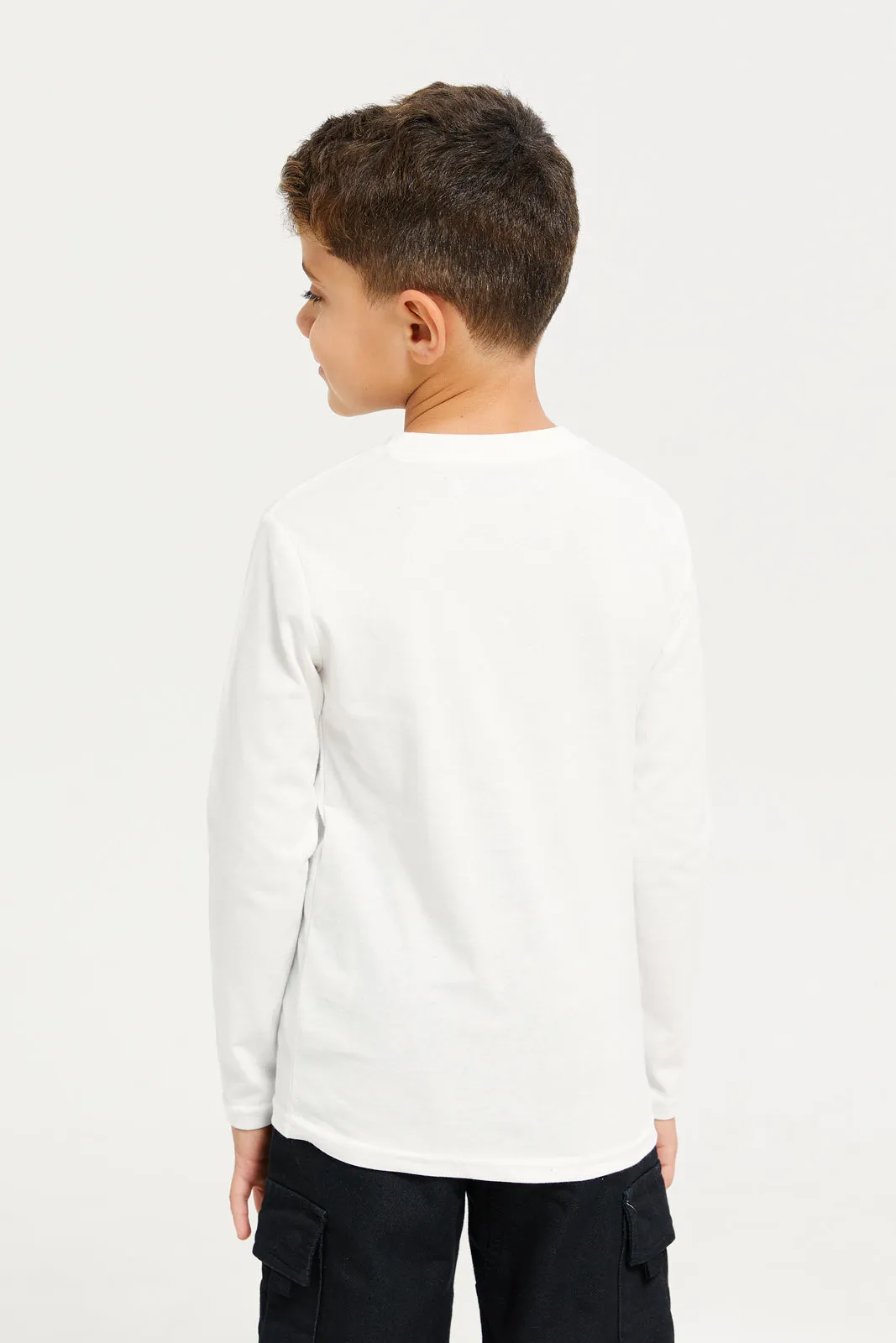 Boys White Printed T-Shirt sold by Redtag product image thumbnail 3
