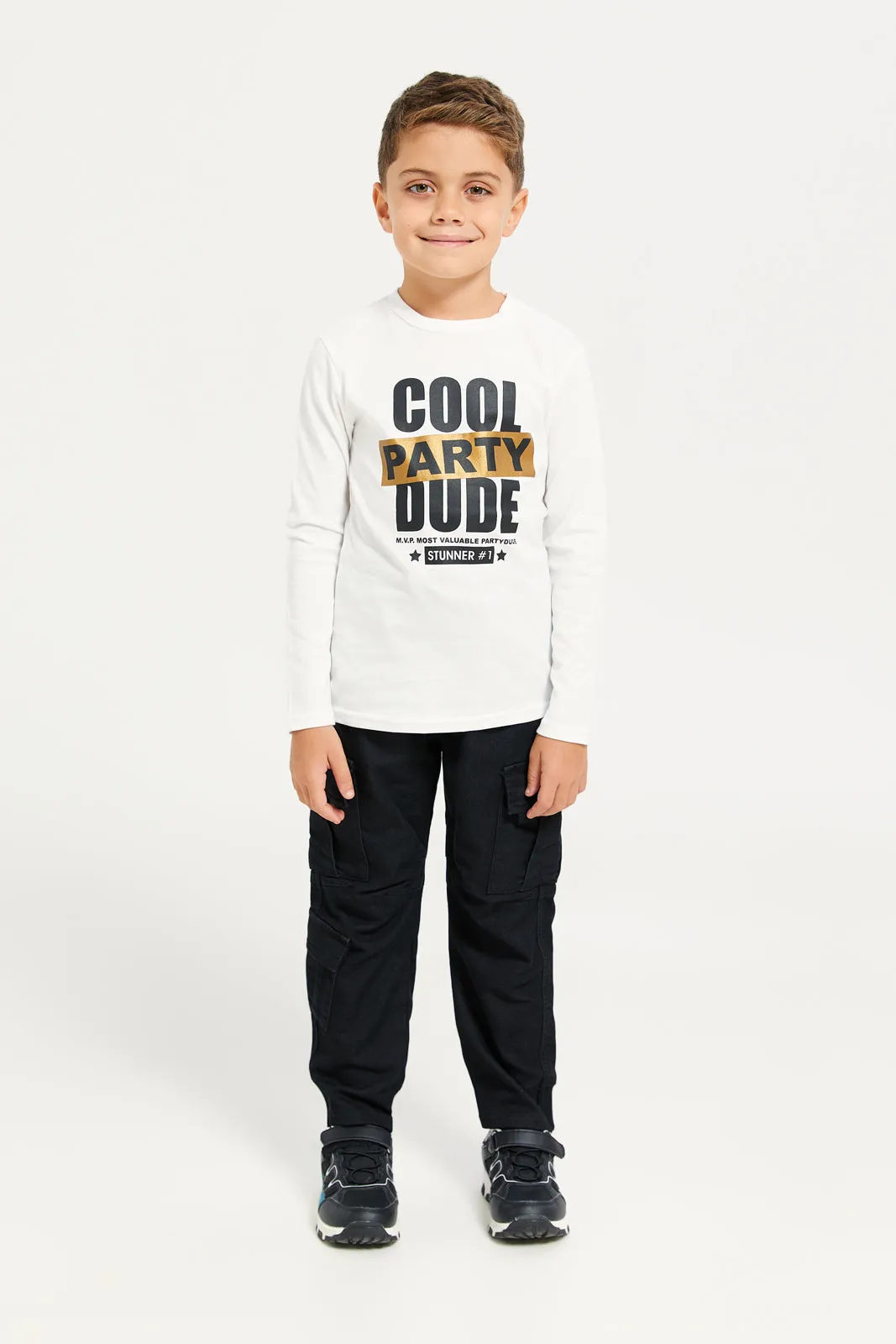 Boys White Printed T-Shirt sold by Redtag product image thumbnail 2