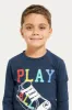 Boys Navy Printed T-Shirt sold by Redtag