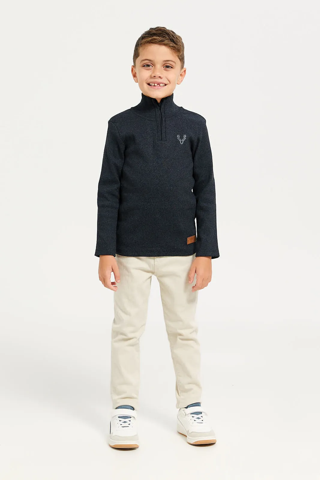 Boys Charcoal Ribbed T-Shirt sold by Redtag product image thumbnail 2