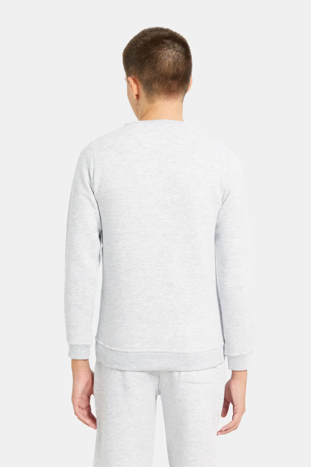 Senior Boys Ecru Mel Plain Sweatshirt sold by Redtag product image thumbnail 3