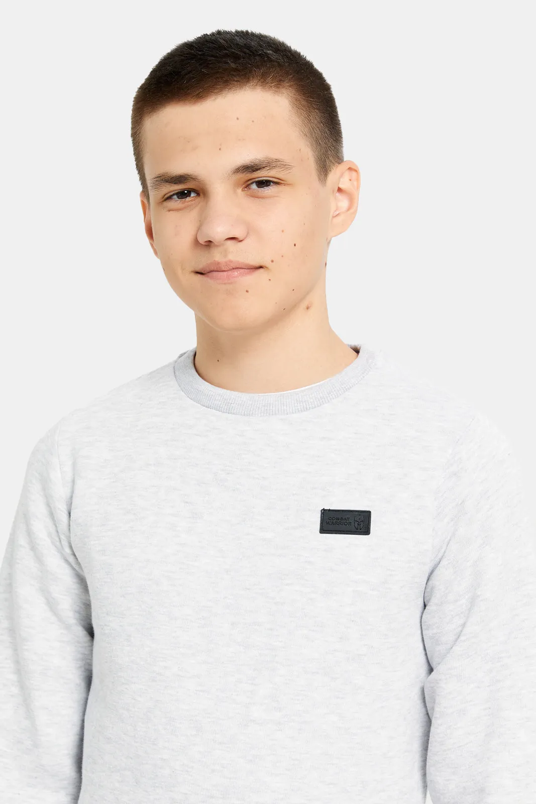 Senior Boys Ecru Mel Plain Sweatshirt sold by Redtag product image thumbnail 4