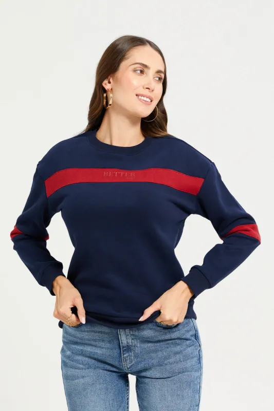 Women Navy Long Sleeves Sweatshirt sold by Redtag