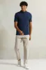 Men Navy Jacquard Polo Shirt sold by Redtag