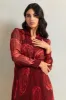 Women Red Rose Floral Pleated Dress sold by Redtag