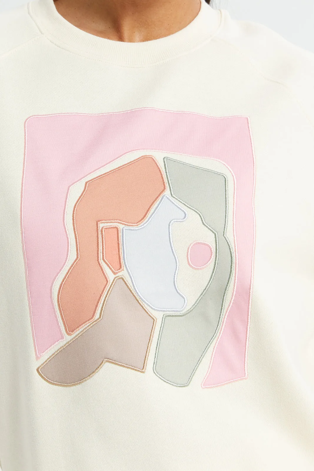 Women White Lady Patch Sweatshirt sold by Redtag product image thumbnail 4