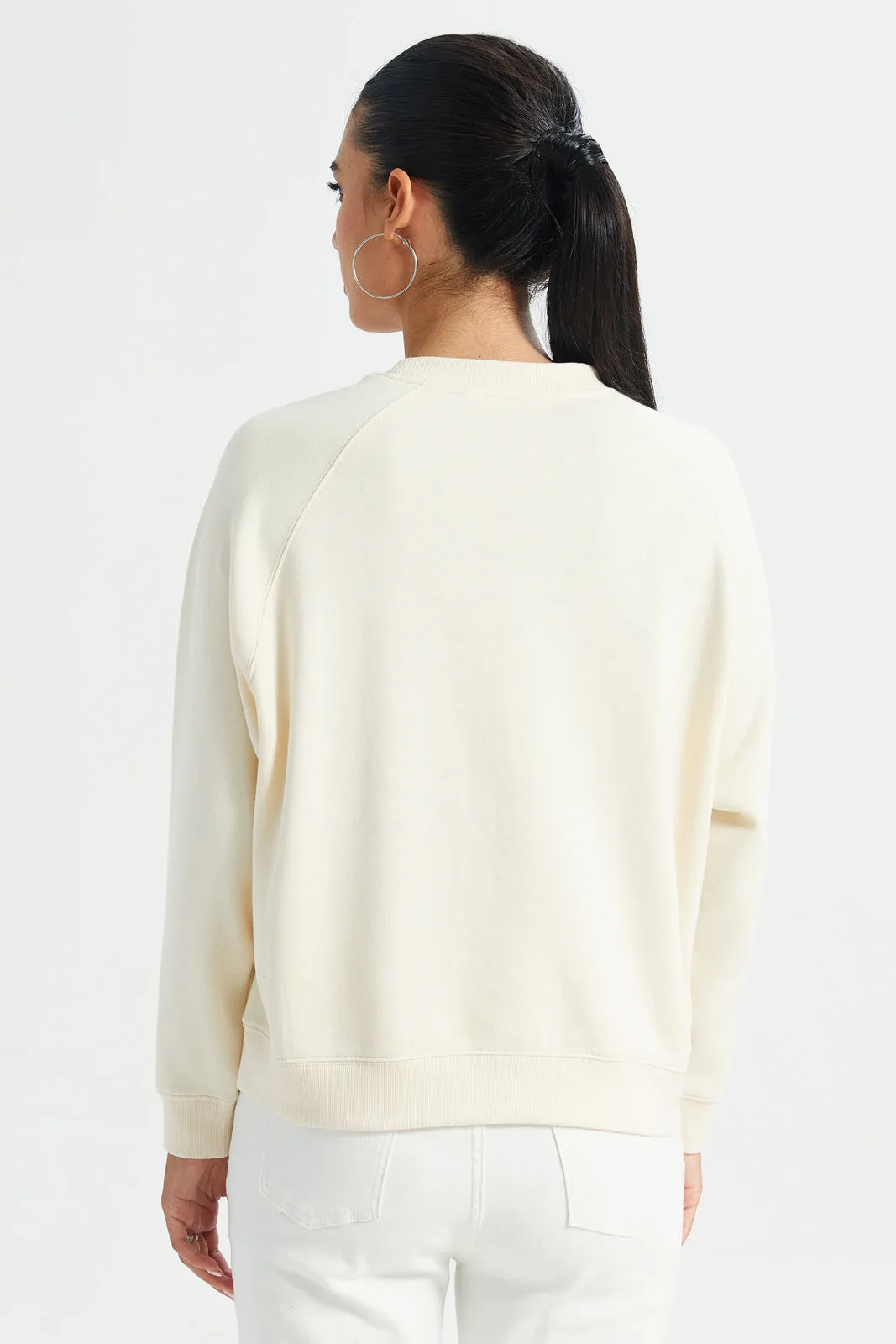 Women White Lady Patch Sweatshirt sold by Redtag product image thumbnail 3