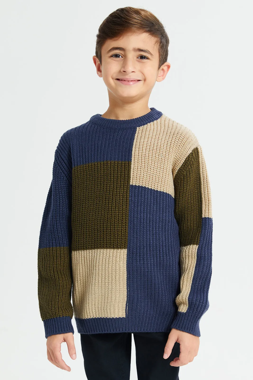 Boys Navy Knitted Pullover sold by Redtag