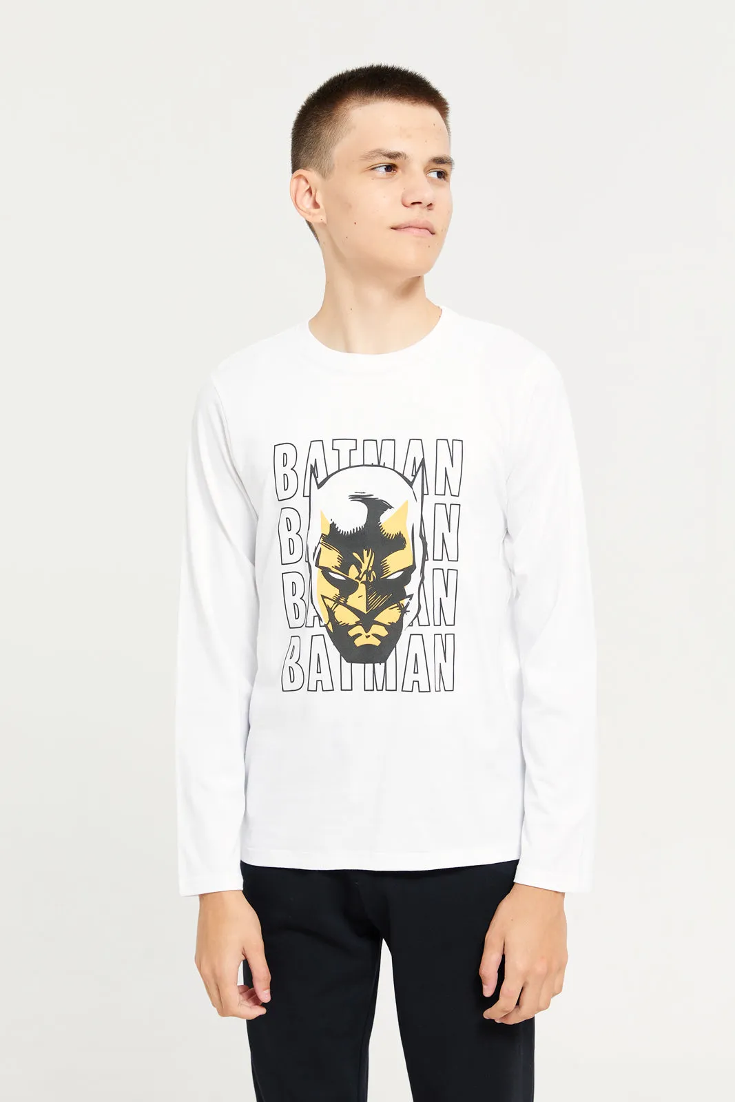 Senior Boys White And Black Batman Pyjama Set (2 Piece) sold by Redtag product image thumbnail 2