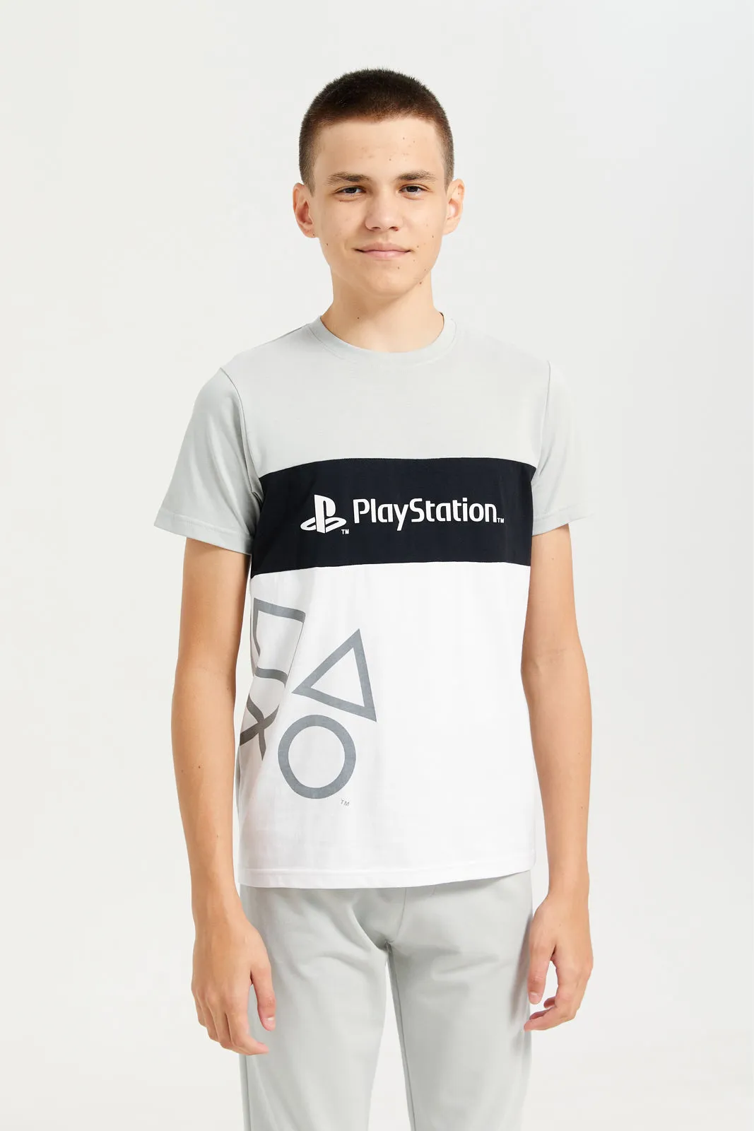 Senior Boys Grey Play Station Printed Pyjama Set (2 Piece) sold by Redtag product image thumbnail 2