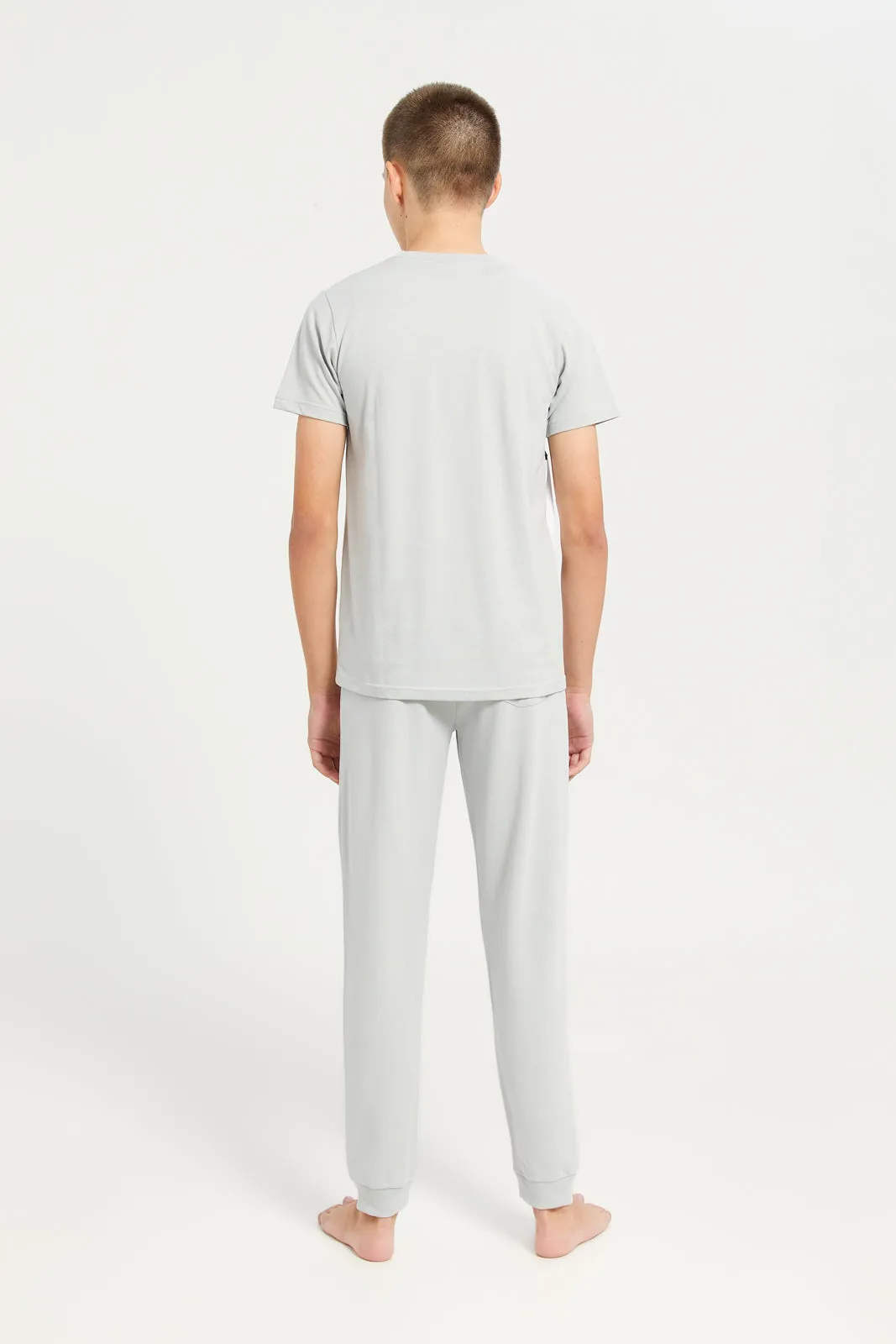 Senior Boys Grey Play Station Printed Pyjama Set (2 Piece) sold by Redtag product image thumbnail 4