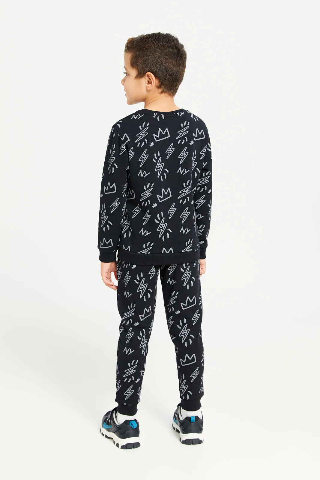 Boys Black Printed Jogger Set (2 Piece) sold by Redtag product image thumbnail 3