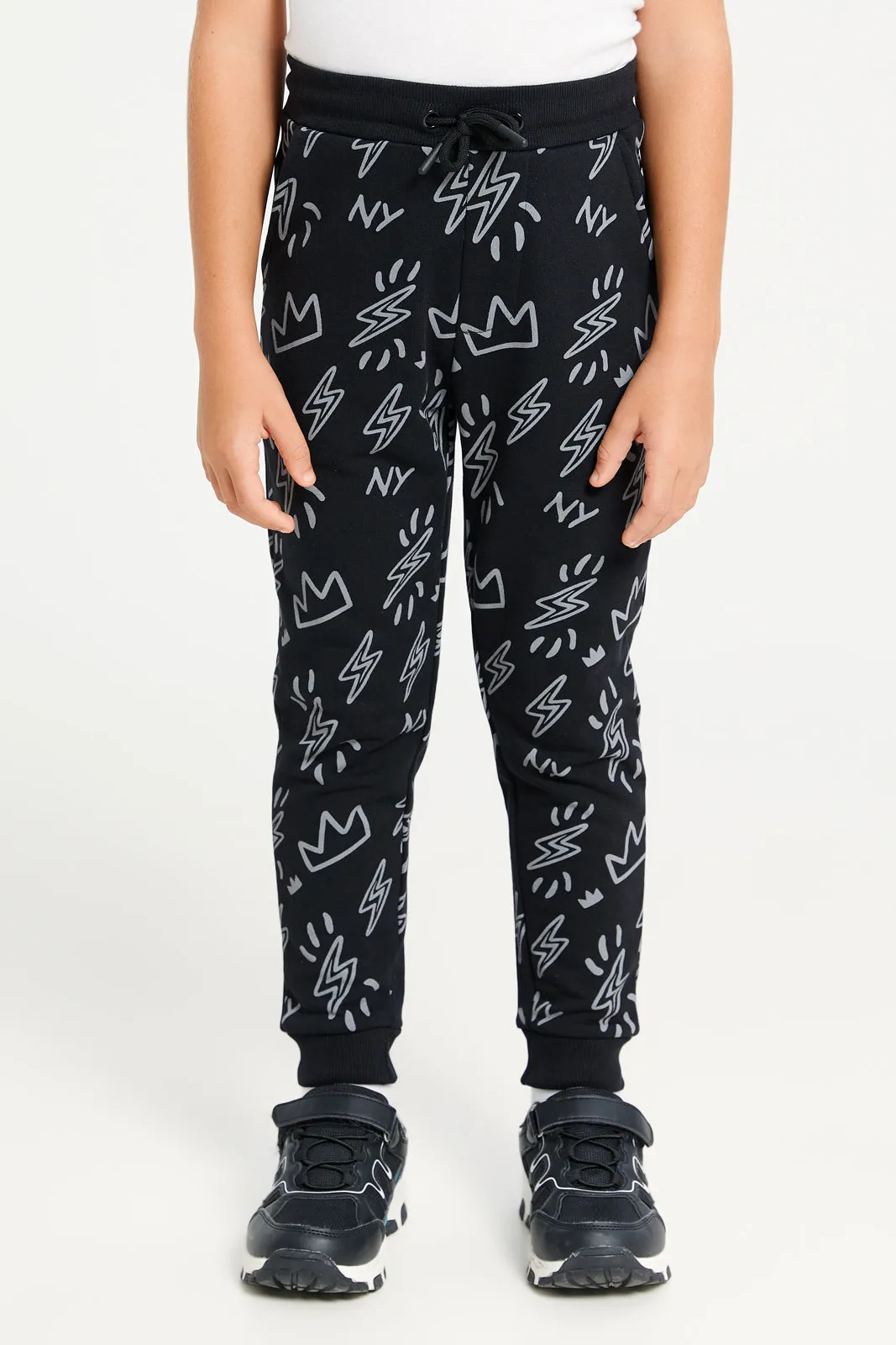 Boys Black Printed Jogger Set (2 Piece) sold by Redtag product image thumbnail 4