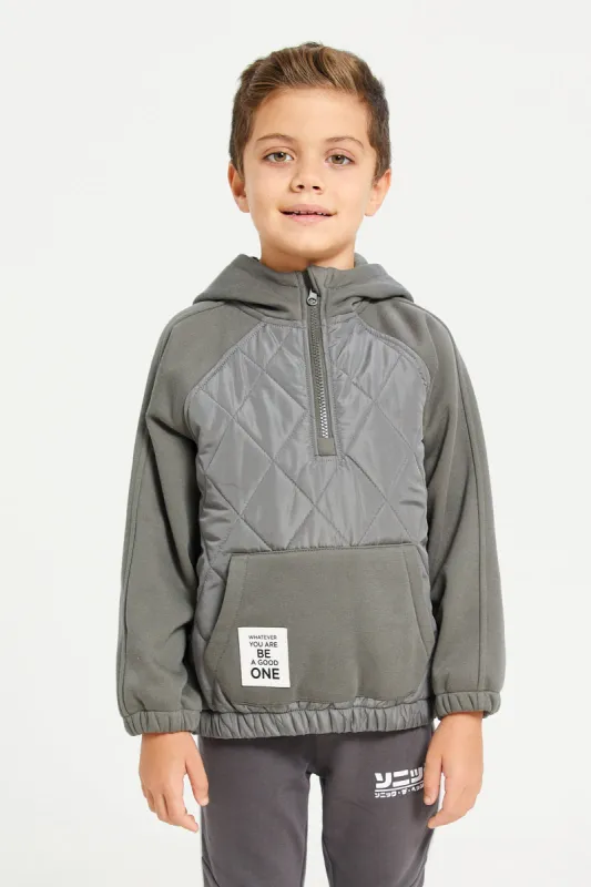 Boys Grey Hooded Sweatshirt sold by Redtag