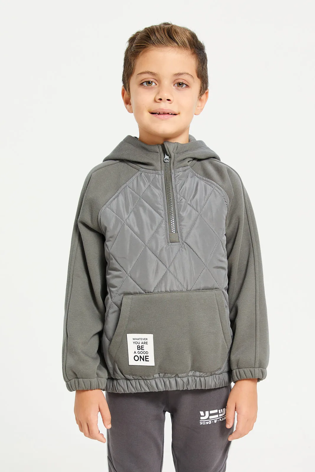 Boys Grey Hooded Sweatshirt sold by Redtag