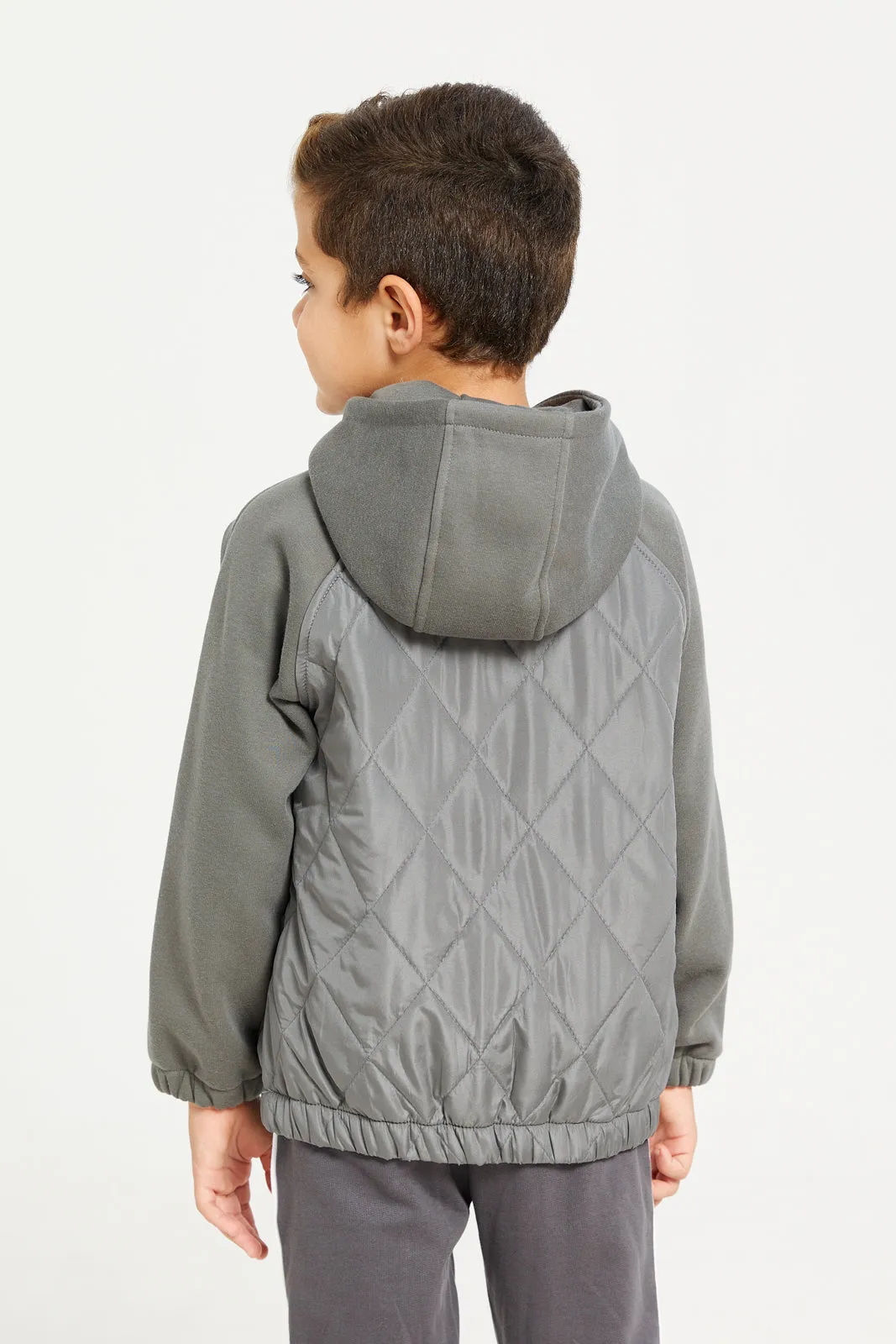 Boys Grey Hooded Sweatshirt sold by Redtag product image thumbnail 3