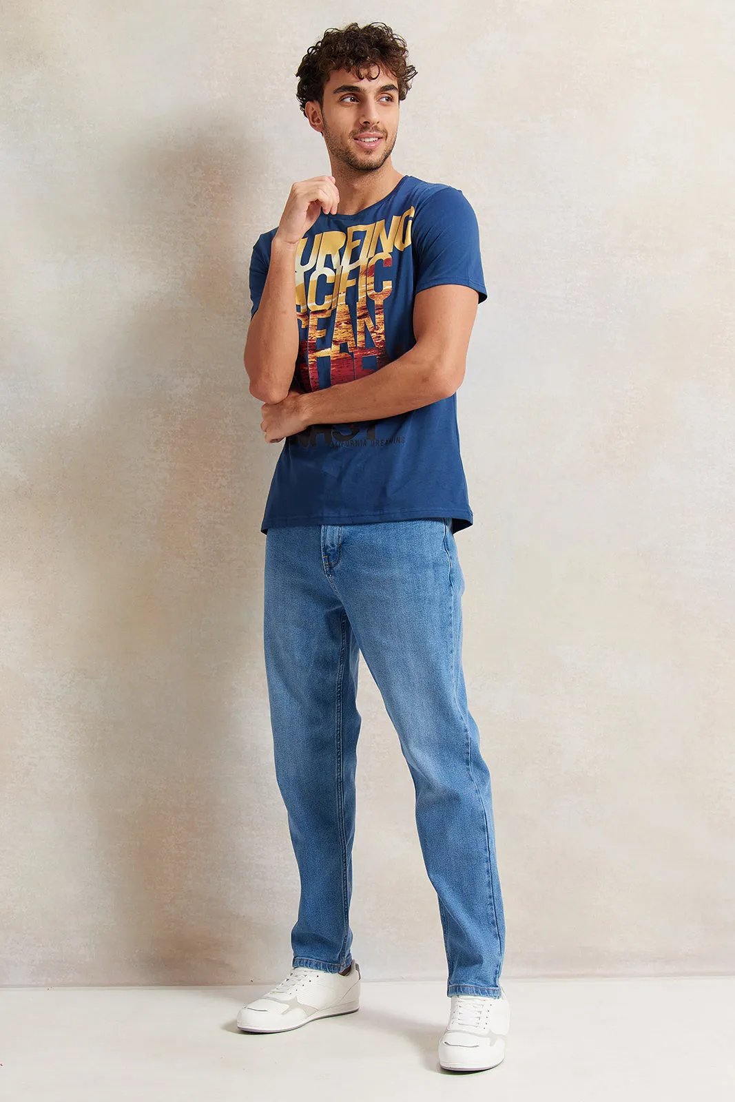 Men Blue Basic 5 Pocket Jeans sold by Redtag product image thumbnail 2