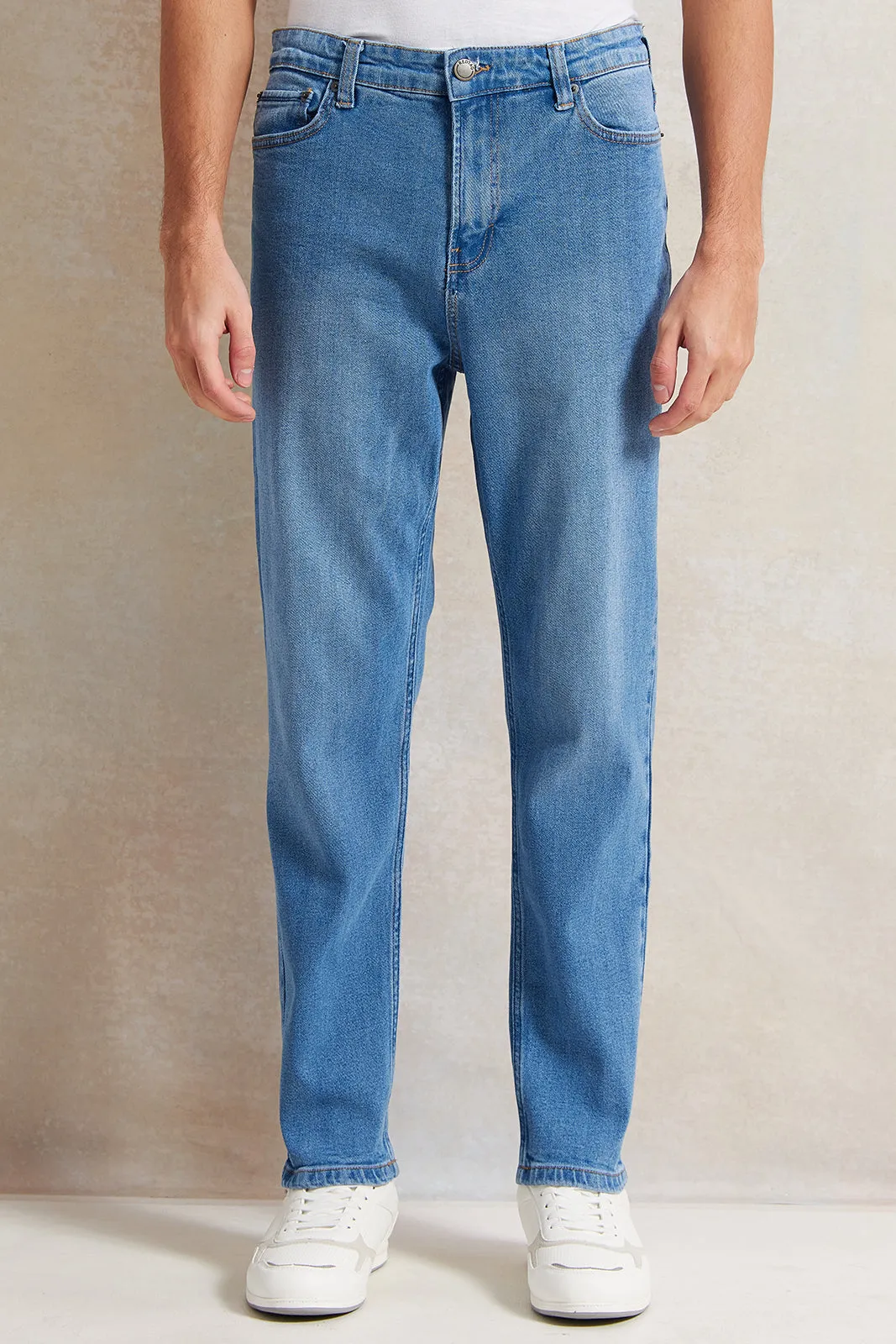 Men Blue Basic 5 Pocket Jeans sold by Redtag