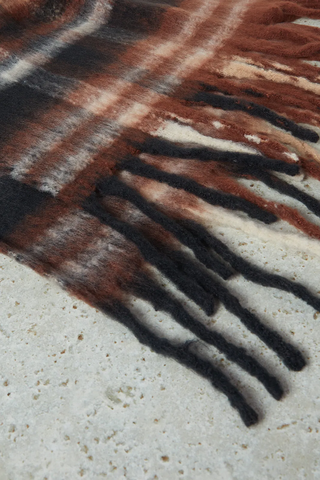 Women Brown Knitted Blanket Scarf sold by Redtag product image thumbnail 4