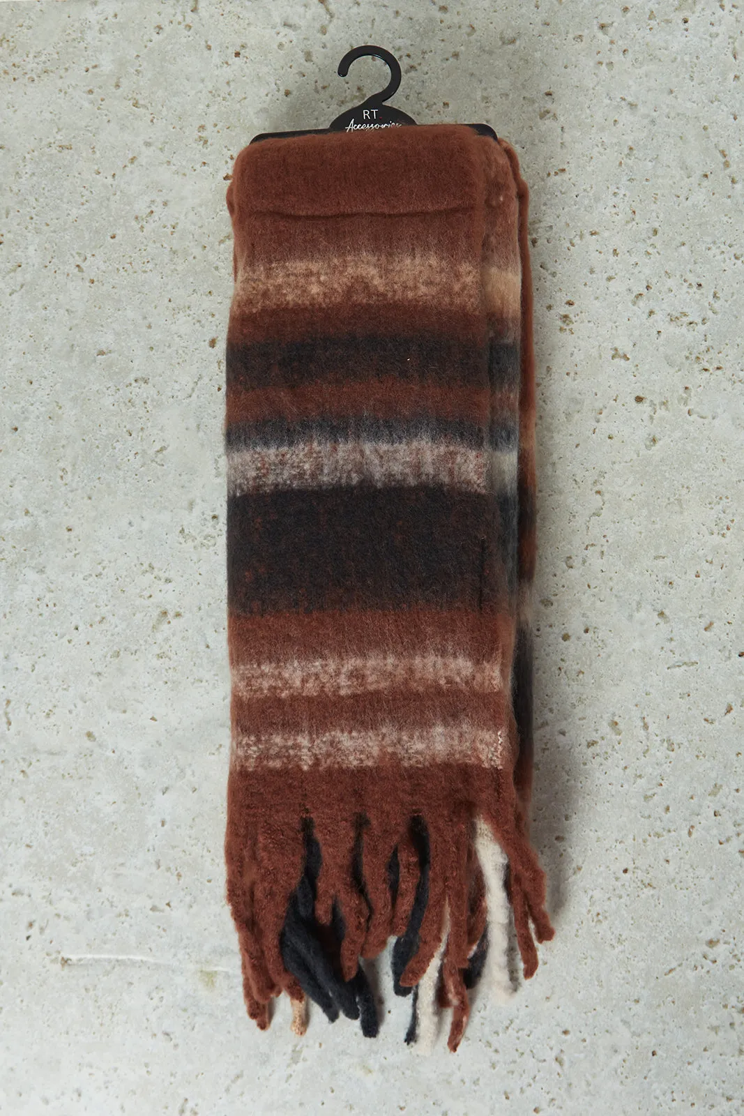 Women Brown Knitted Blanket Scarf sold by Redtag