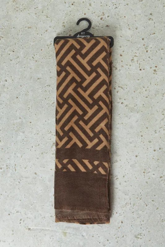 Women Brown Knitted Blanket Scarf sold by Redtag