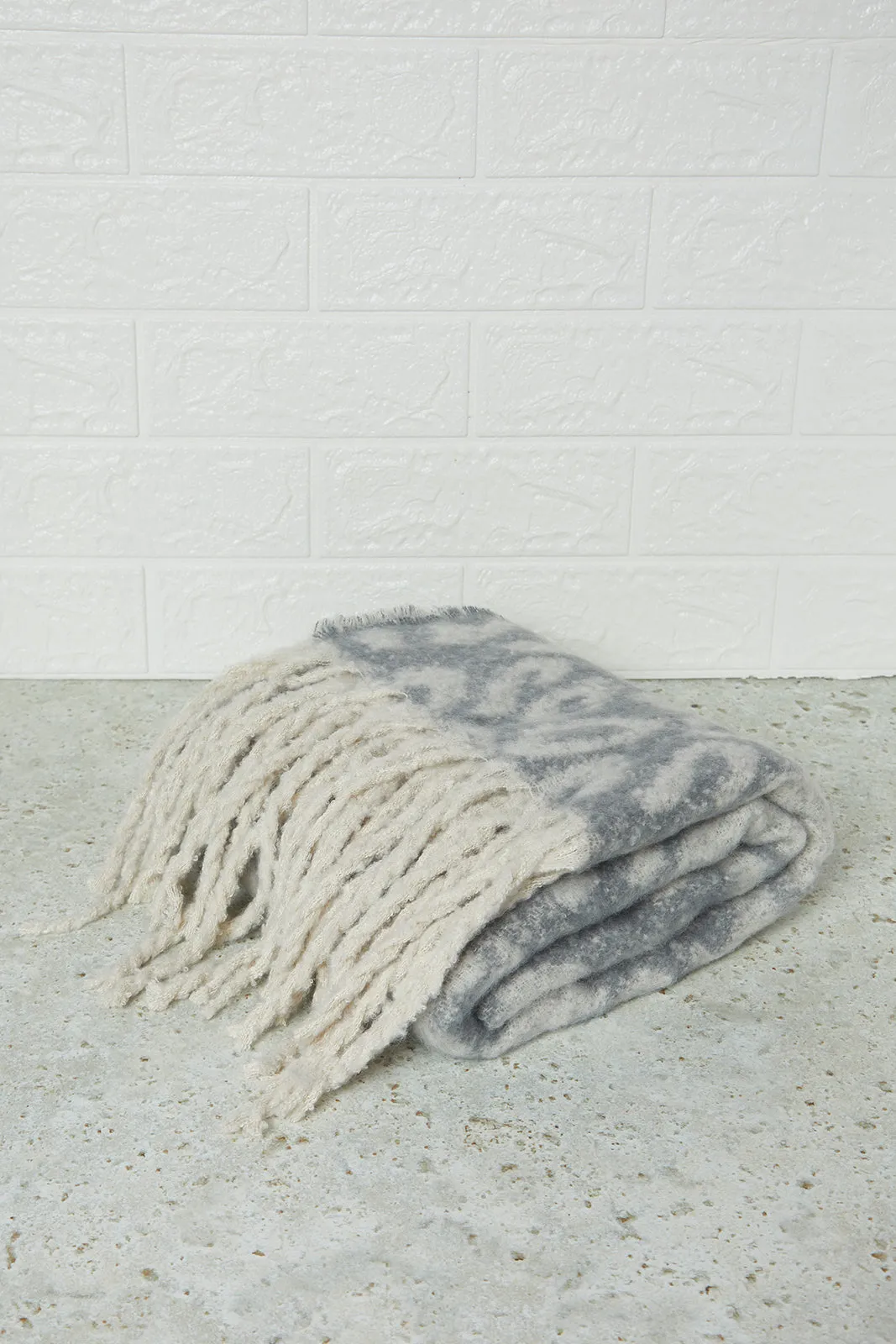 Women Grey Knitted Blanket Scarf sold by Redtag product image thumbnail 2