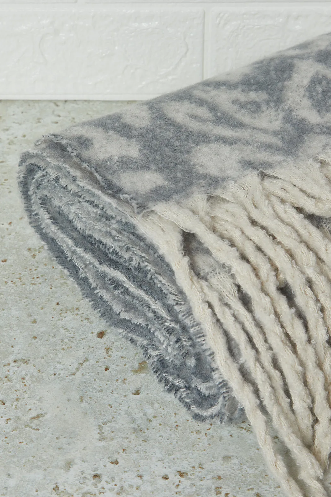 Women Grey Knitted Blanket Scarf sold by Redtag product image thumbnail 3