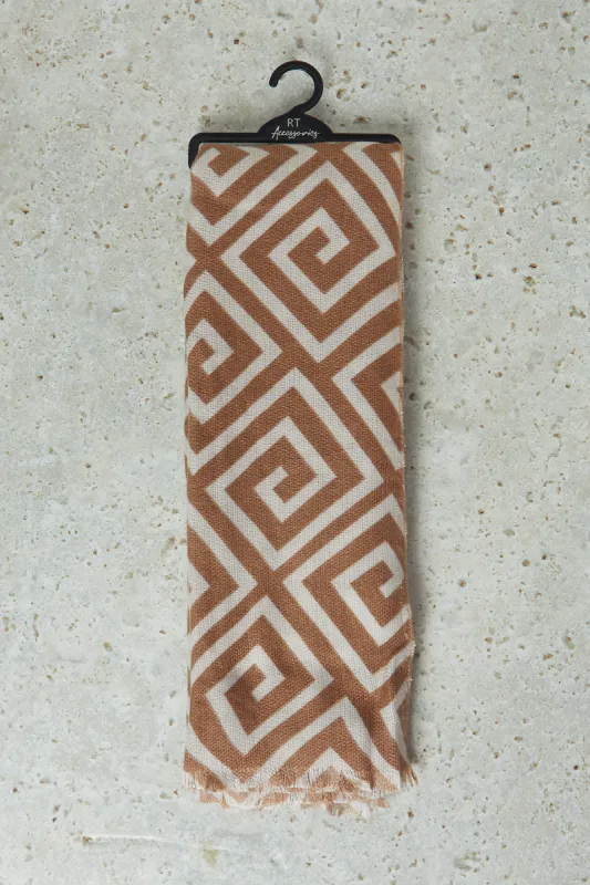 Women Brown Knitted Blanket Scarf sold by Redtag