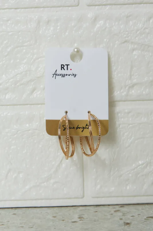 Women Gold Embellished Earrings sold by Redtag