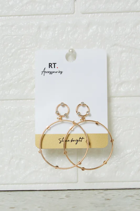 Women Gold Embellished Earrings sold by Redtag