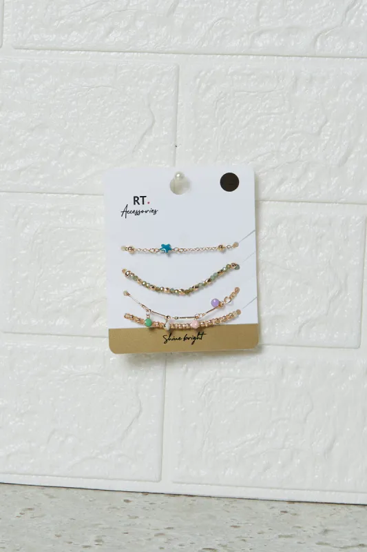 Women Gold Embellished Bracelet Set (4 Piece) sold by Redtag