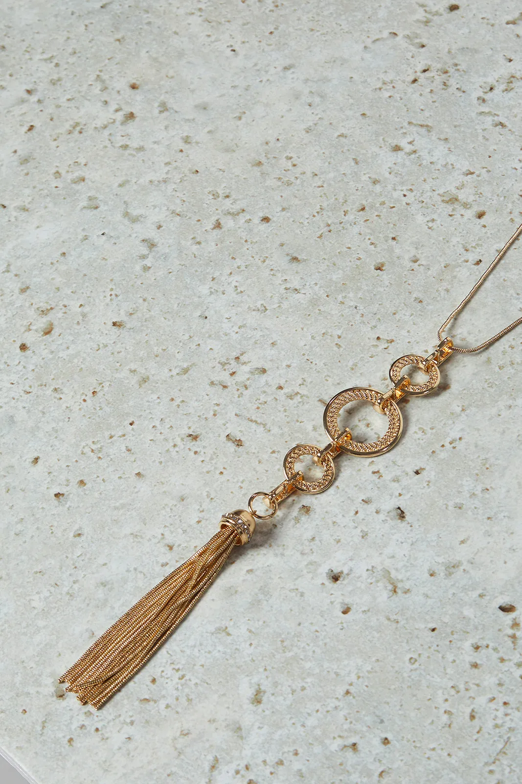 Women Gold Embellished Long Necklace sold by Redtag product image thumbnail 3