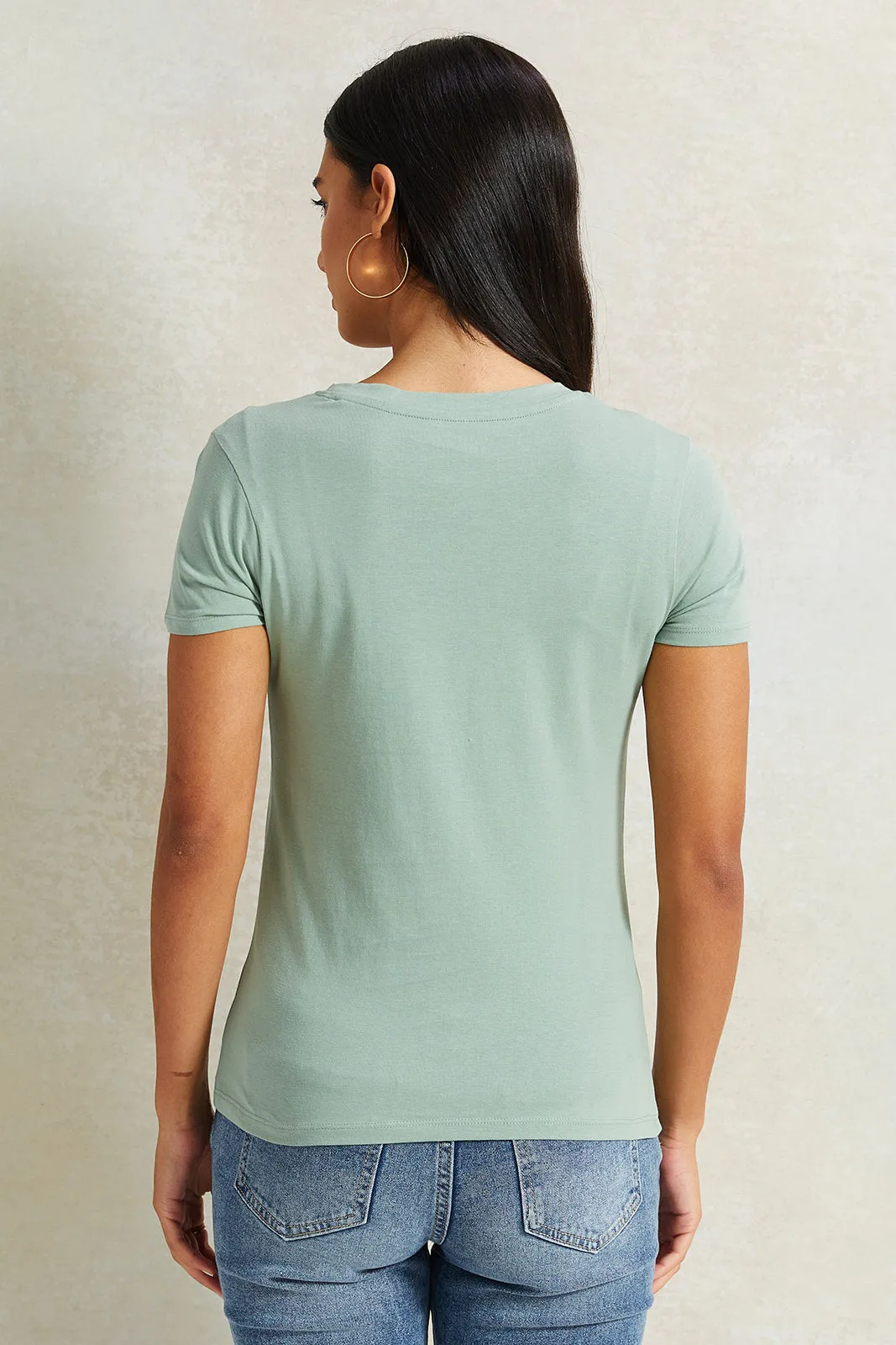 Women Mint Graphic T-Shirt sold by Redtag product image thumbnail 3