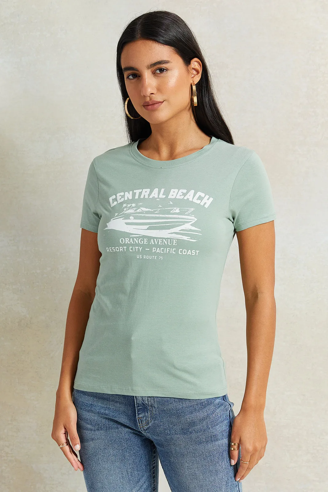 Women Mint Graphic T-Shirt sold by Redtag