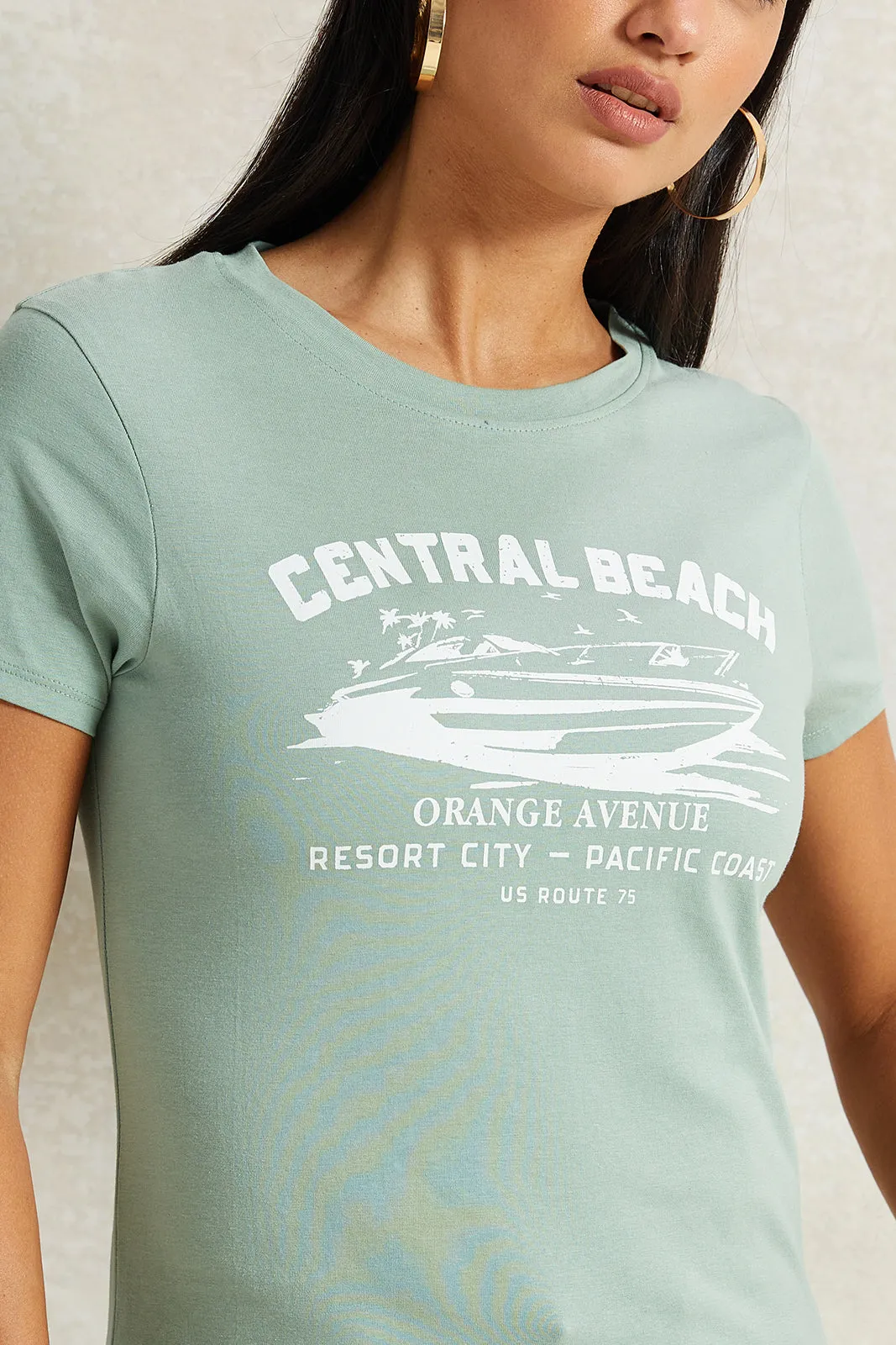 Women Mint Graphic T-Shirt sold by Redtag product image thumbnail 4