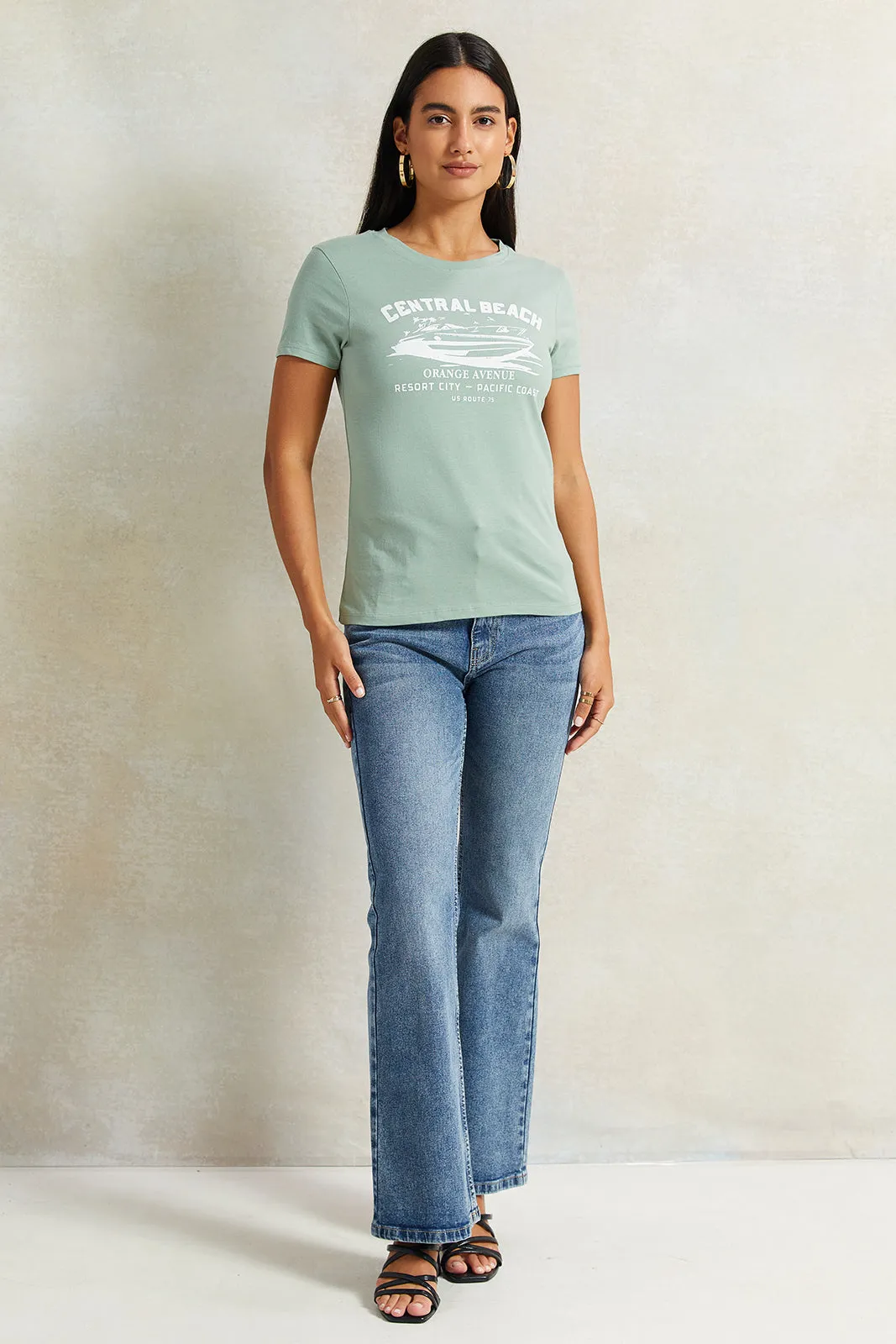 Women Mint Graphic T-Shirt sold by Redtag product image thumbnail 2