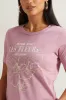 Women Mauve Printed T-Shirt sold by Redtag