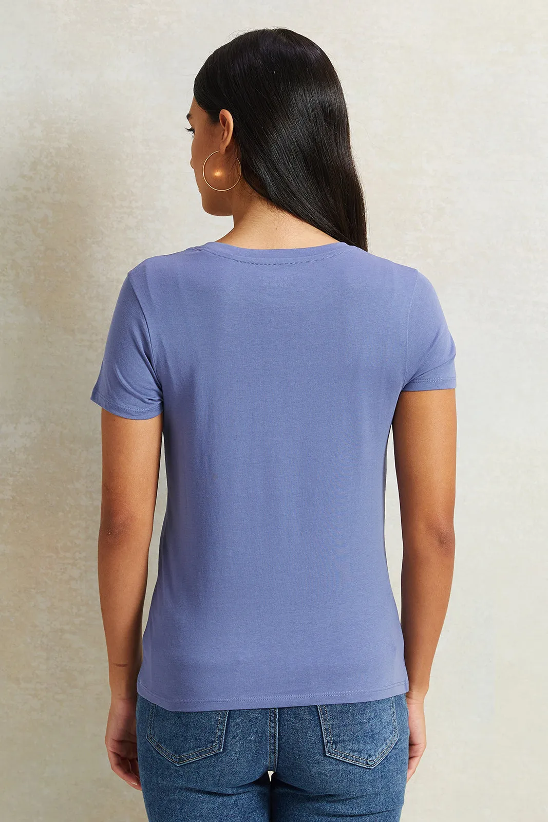 Women Blue Floral Printed T-Shirt sold by Redtag product image thumbnail 3