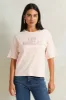 Women Pink Embellished Boxy T-Shirt sold by Redtag