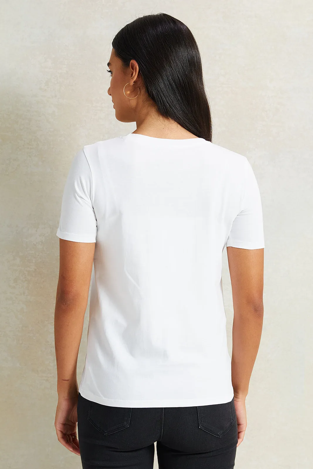 Women White Printed T-Shirt sold by Redtag product image thumbnail 3
