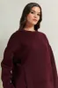 Women Burgundy Oversized Sweatshirt sold by Redtag