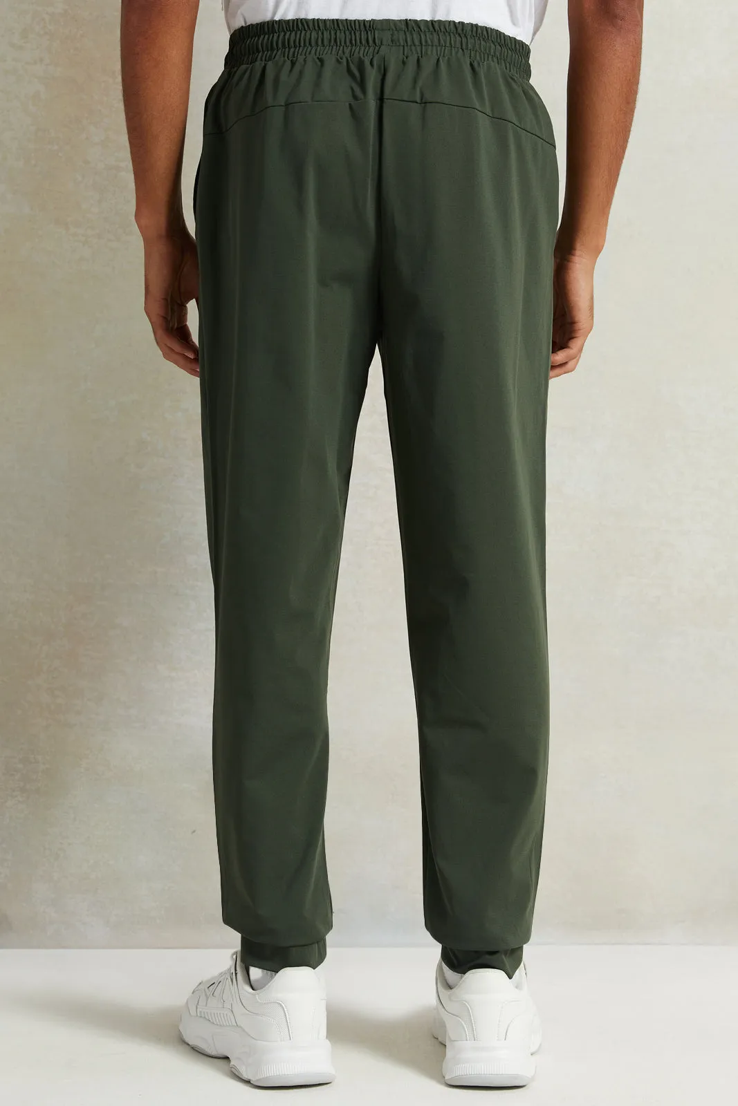 Men Olive Solid Lounge Pant sold by Redtag product image thumbnail 3