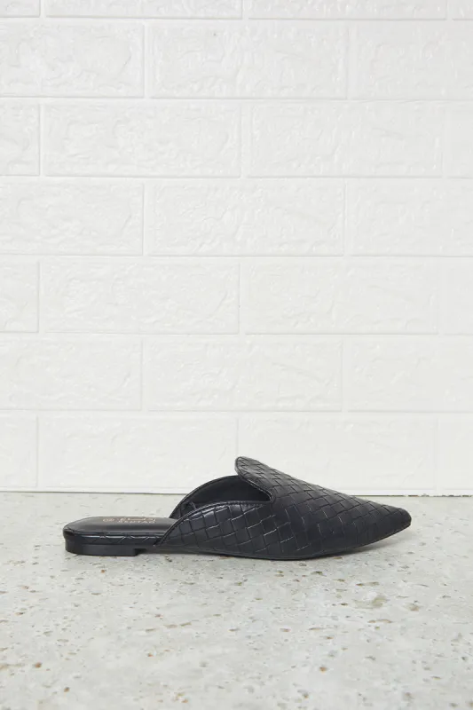 Women Black Textured Mule sold by Redtag