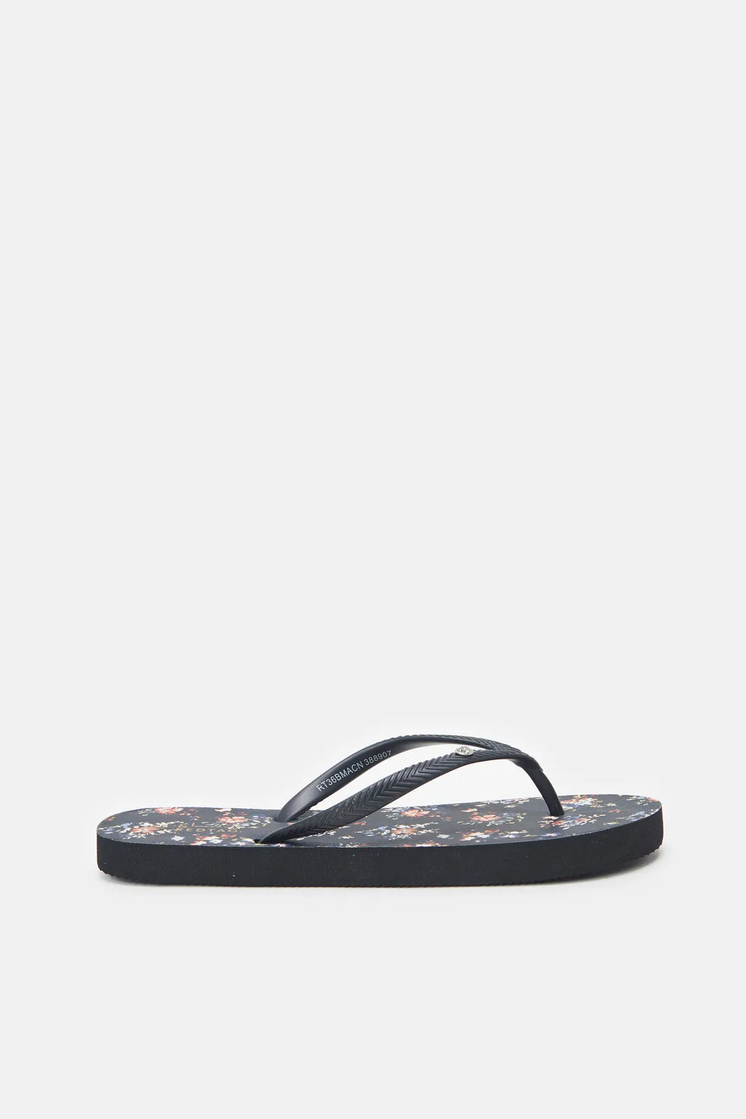 Women Navy Floral Print Flip Flop sold by Redtag