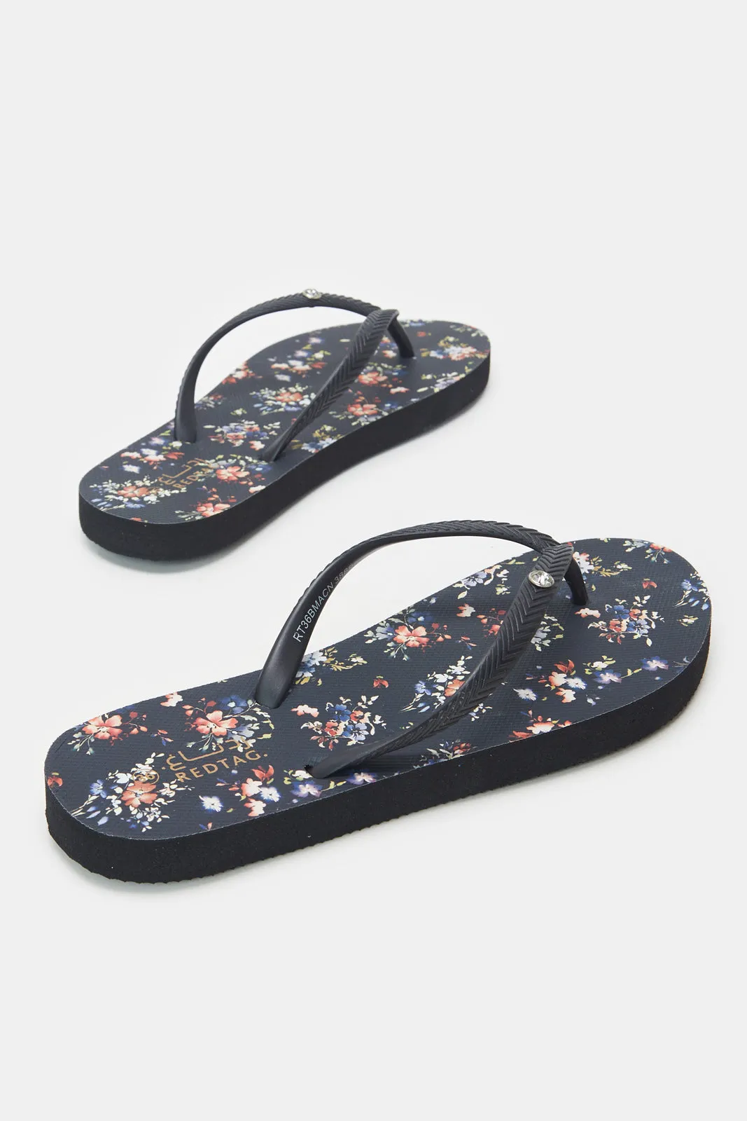 Women Navy Floral Print Flip Flop sold by Redtag product image thumbnail 4