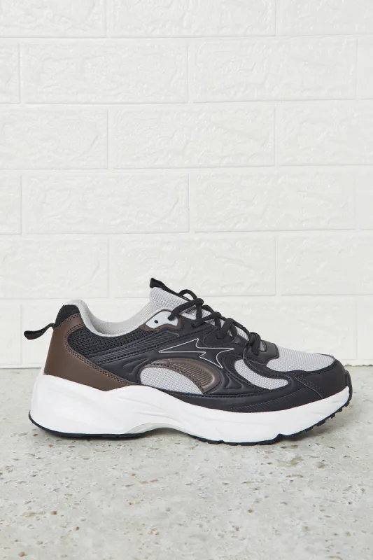 Men Black Color Block Sneakers sold by Redtag